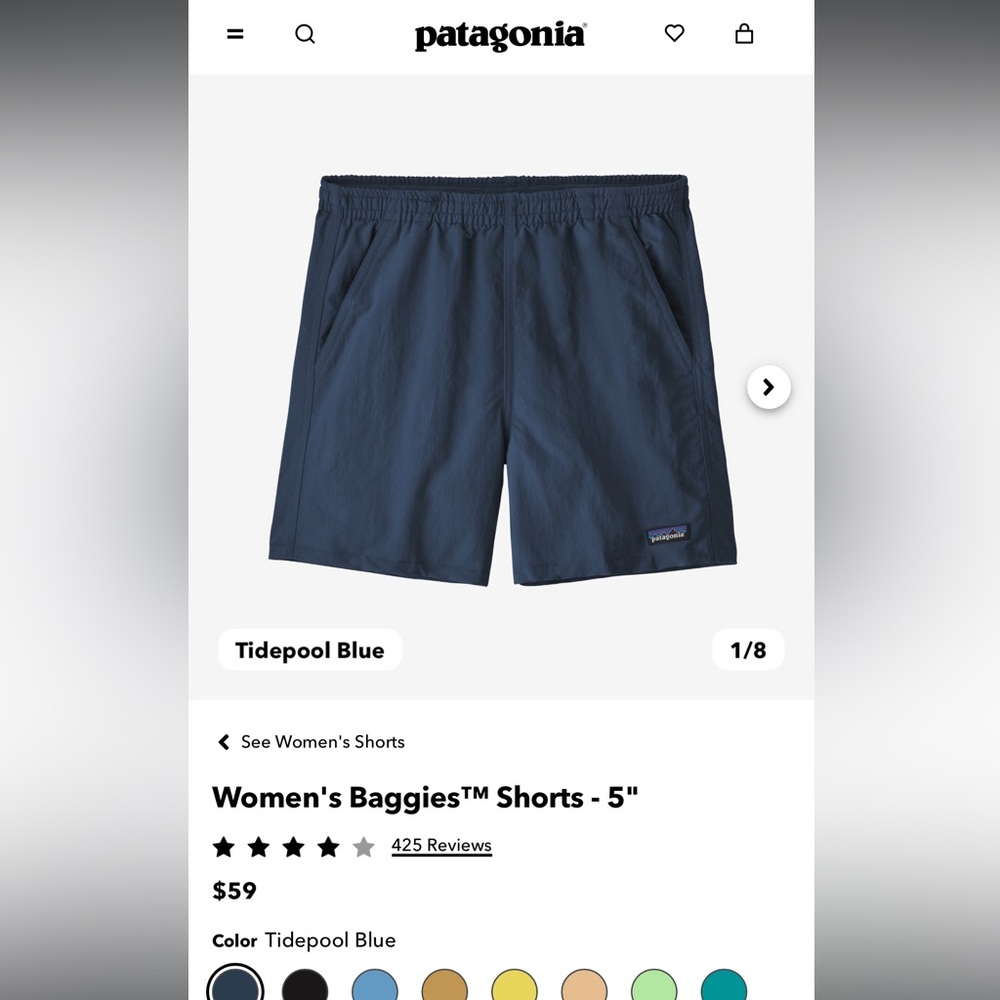 Women’s Patagonia Baggies Shorts - 5”